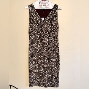 NWT White House Black Market Reversible Leopard Print Sheath Dress - Size XS